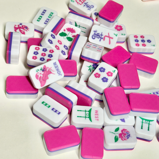 The Blossom Set — Floating American Mahjong Tiles with Carrying Case