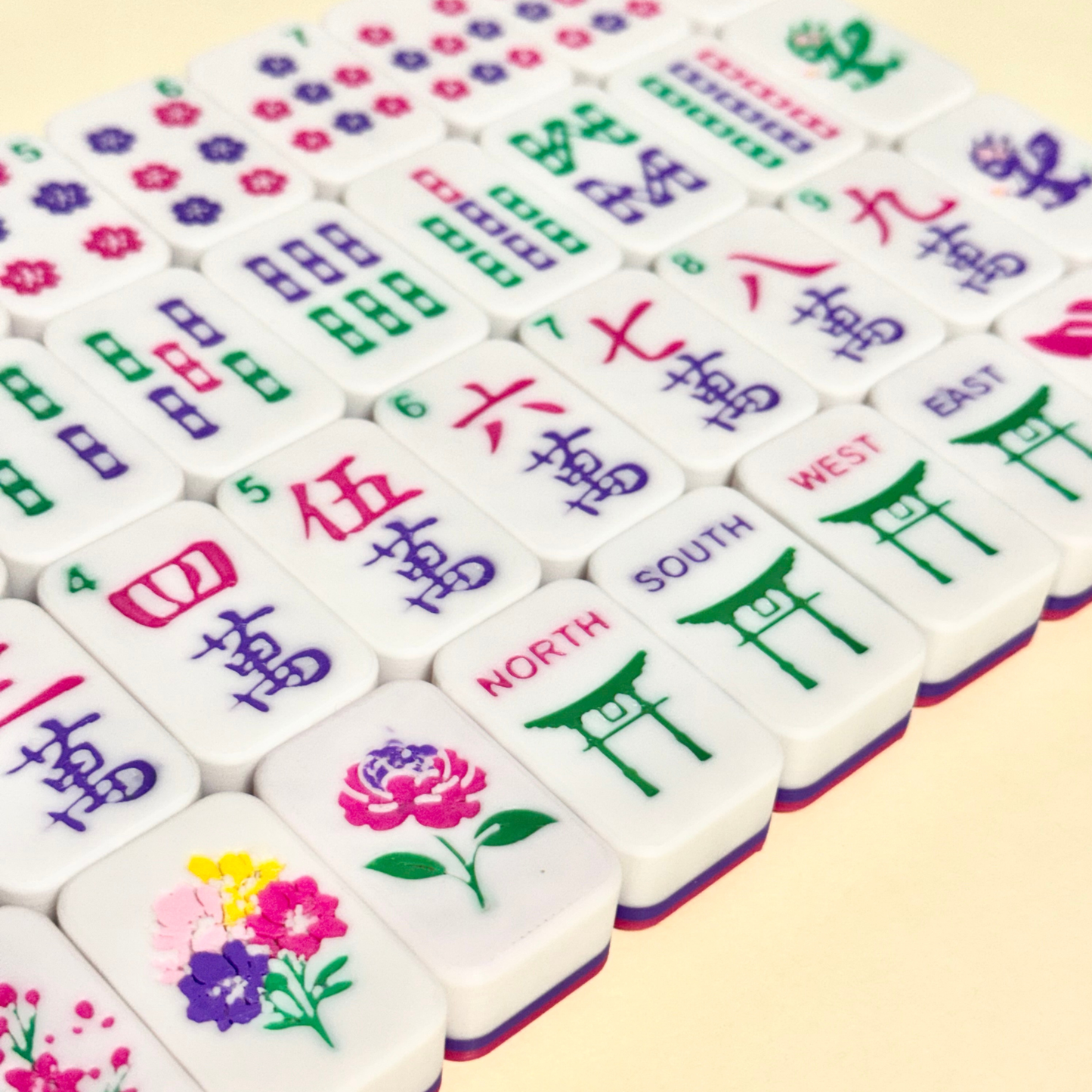 The Blossom Set — Floating American Mahjong Tiles with Carrying Case