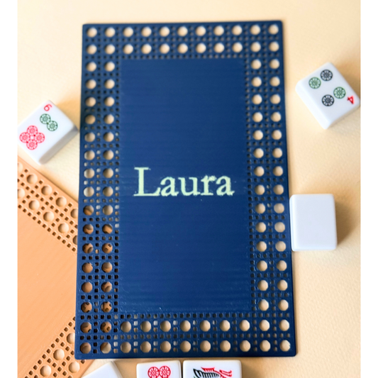 Personalized Mahjong Tile Shuffler — Rattan Inspired Design