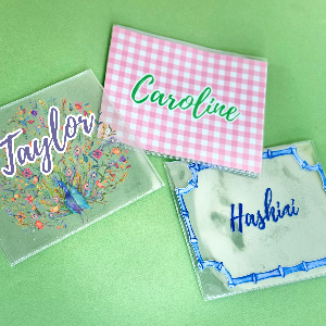 personalized mahjong card sleeve Palm Beach Striped Monogrammed Mahjong Card Holder main image 1