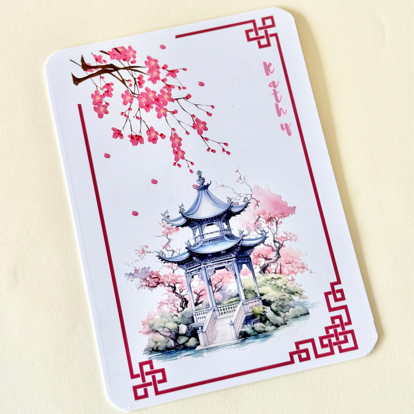 Personalized Mahjong Tile Shuffler — Chinoiserie Design