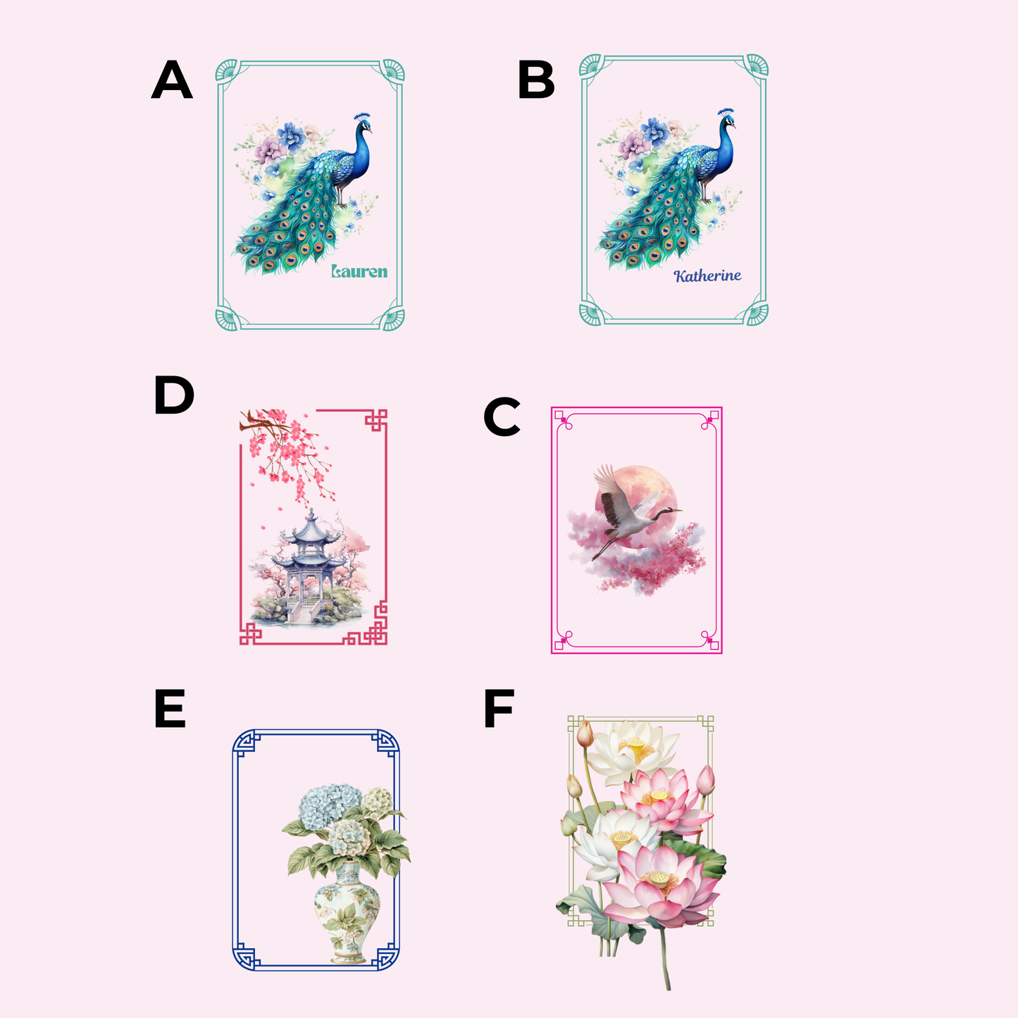 Personalized Mahjong Tile Shuffler — Chinoiserie Design