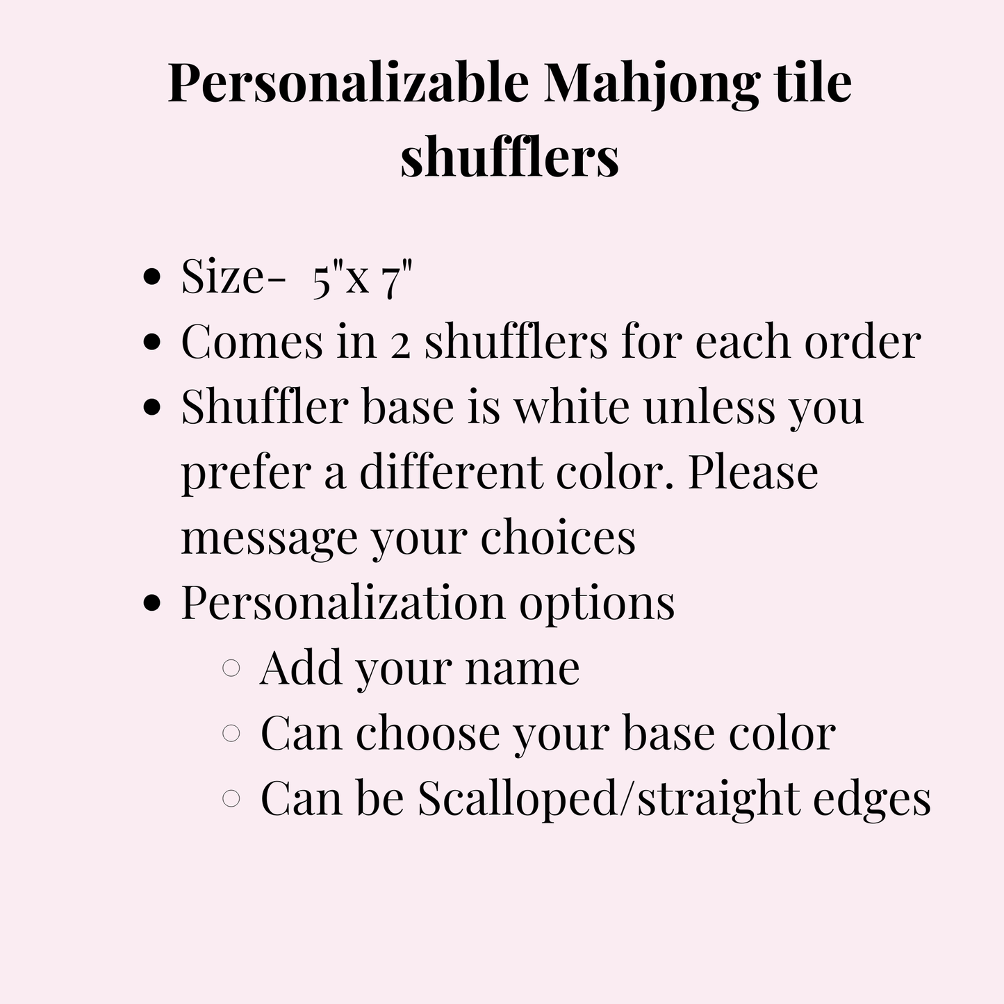 Personalized Mahjong Tile Shuffler — Chinoiserie Design