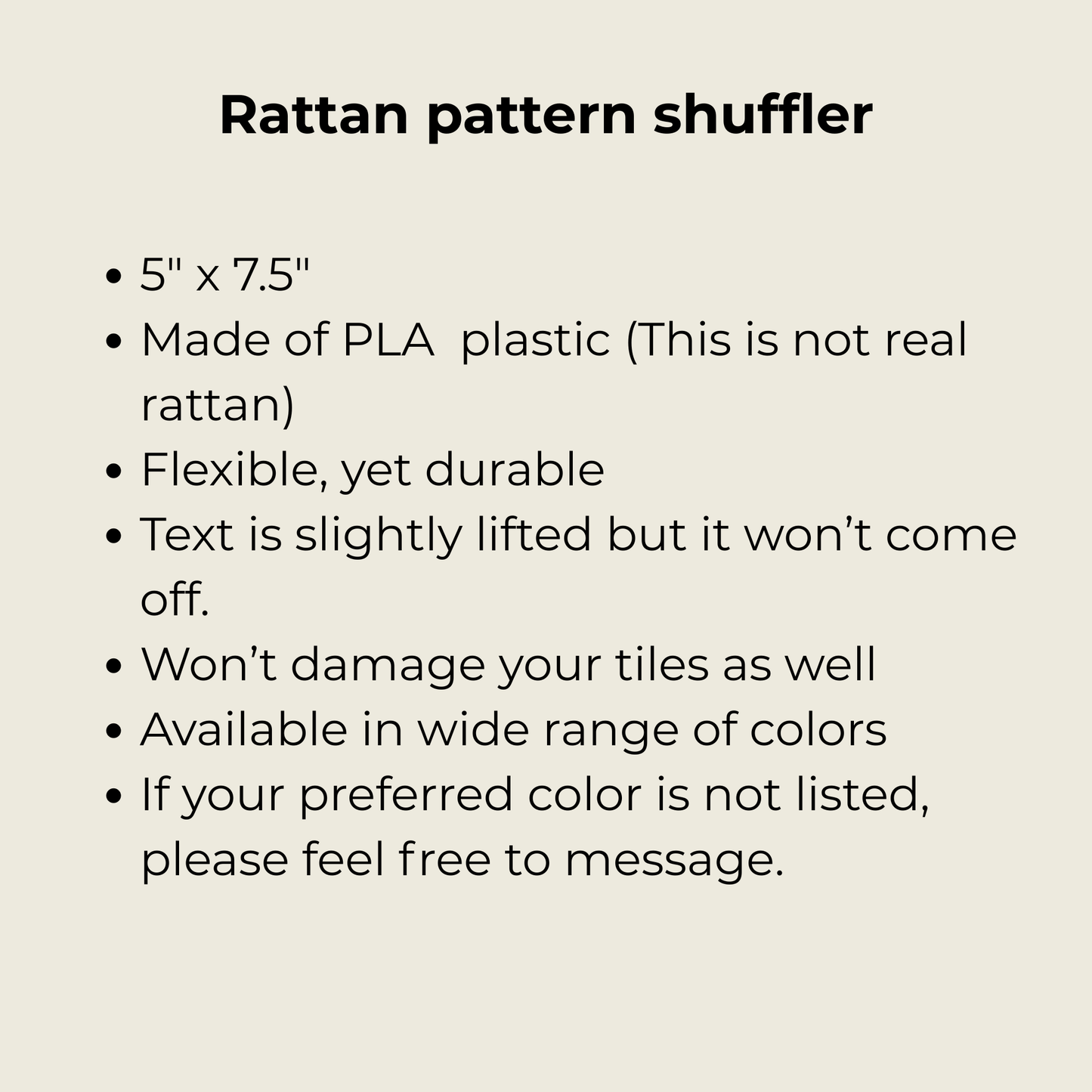 Personalized Mahjong Tile Shuffler — Rattan Inspired Design