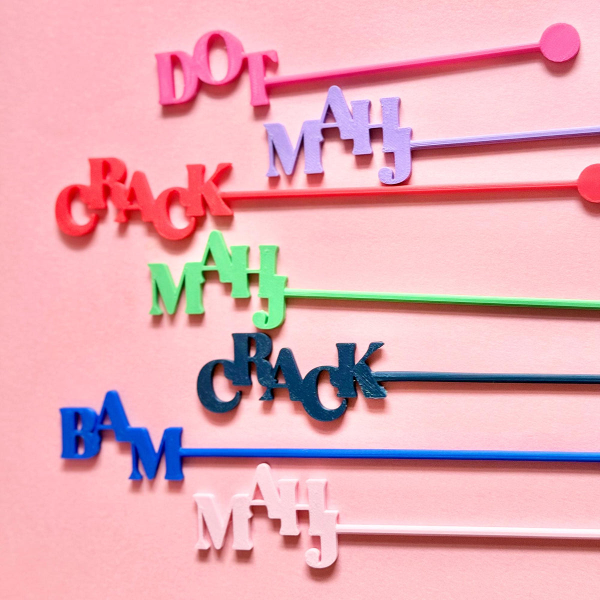 Set of Mahjong word cocktail stirrers