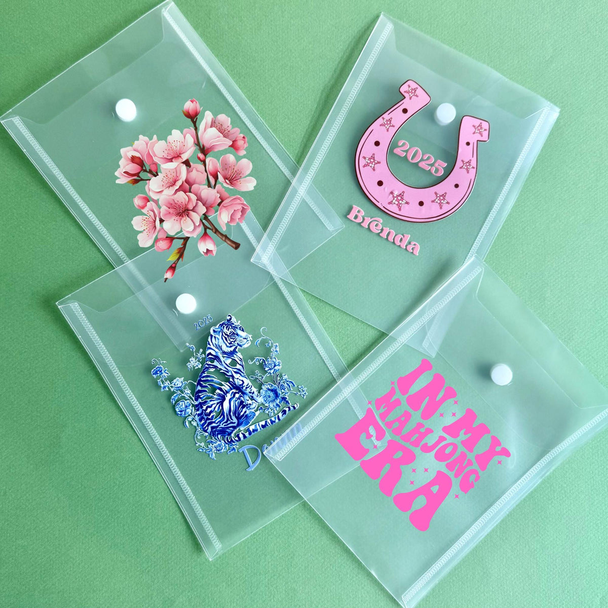 Mahjong card cover protective case with decorative design