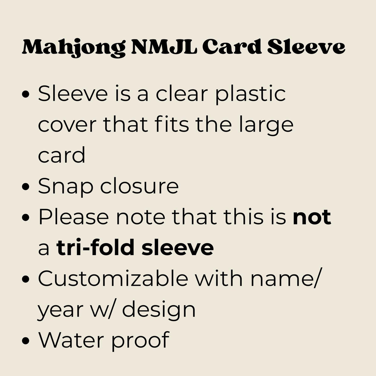 Clear Mahjong NMJL card cover