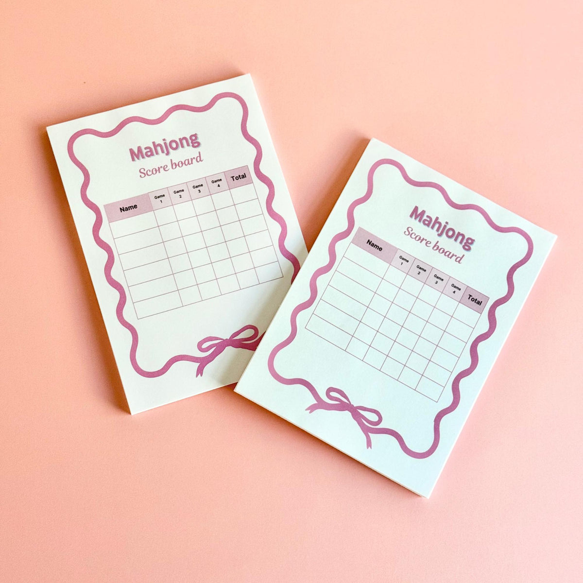 Mahjong tournament scorecard notepads