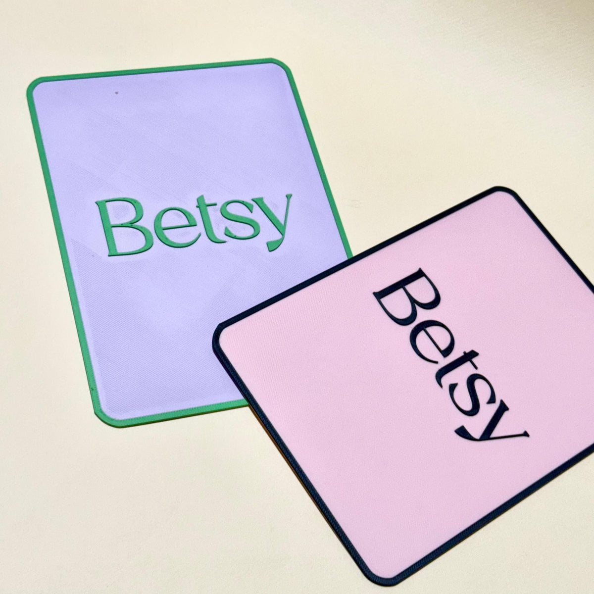 Pair of personalized Mahjong shufflers with name