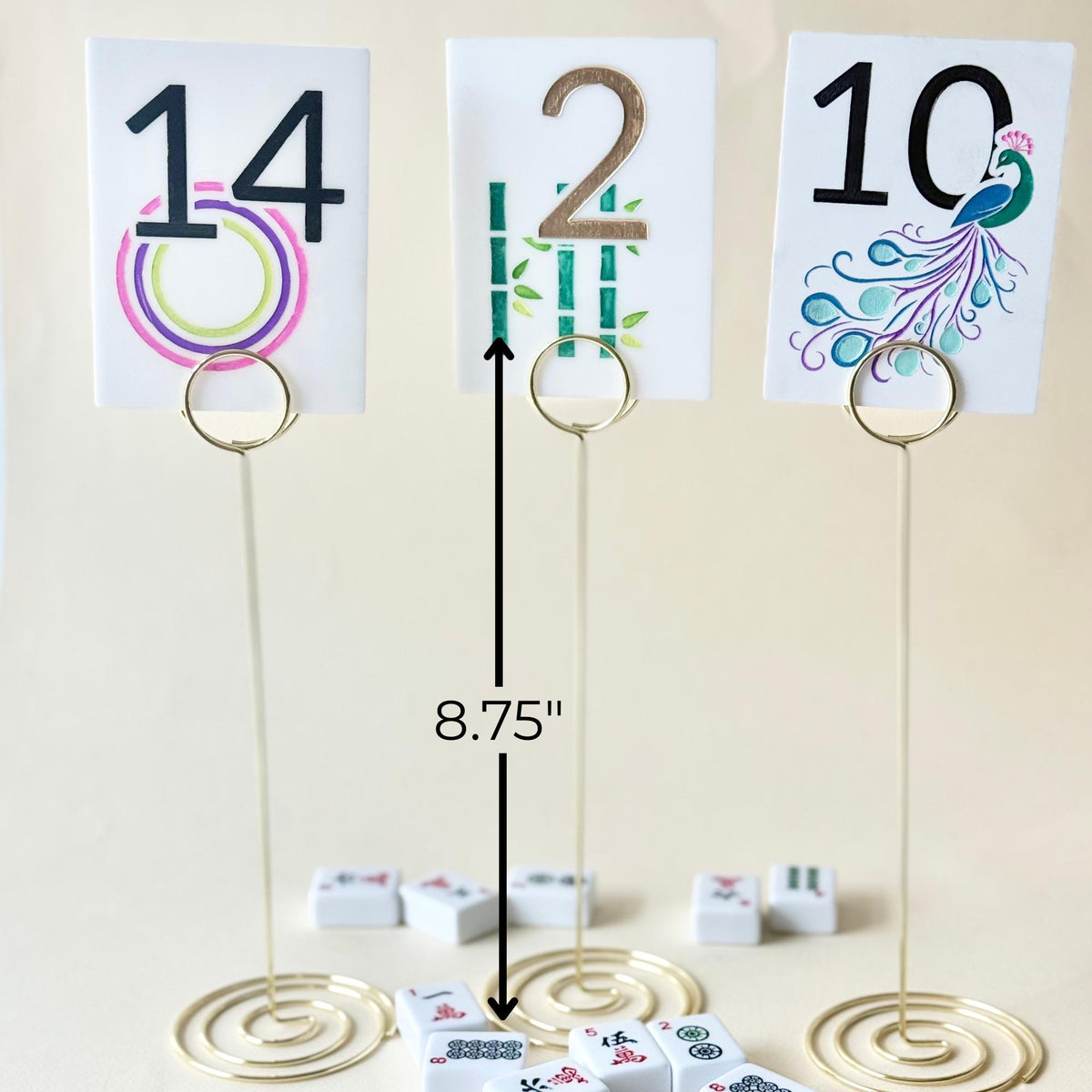 Three Mahjong table number holders