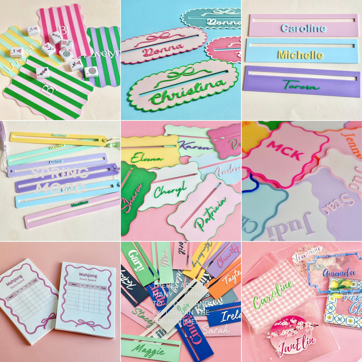 Lace-inspired Mahjong tile mixers in pastel colors