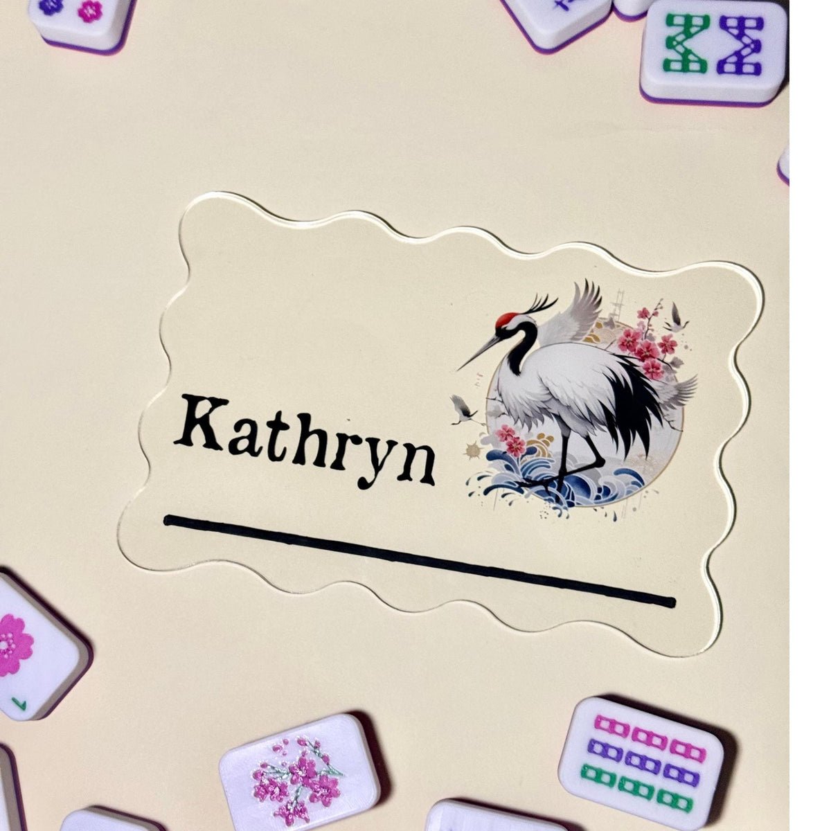 Clear Mahjong line reader with scalloped edges