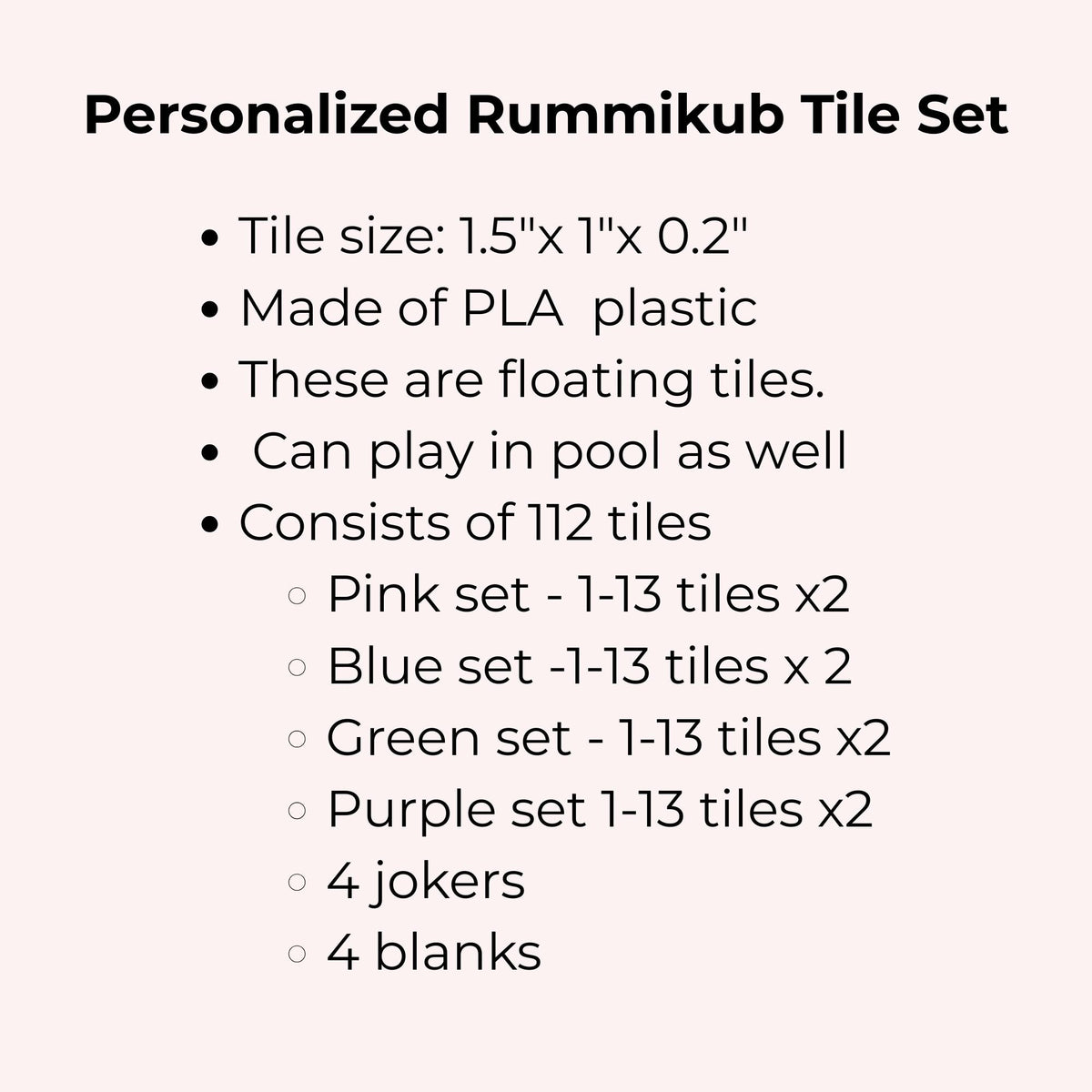 Personalized Rummikub tile set with case