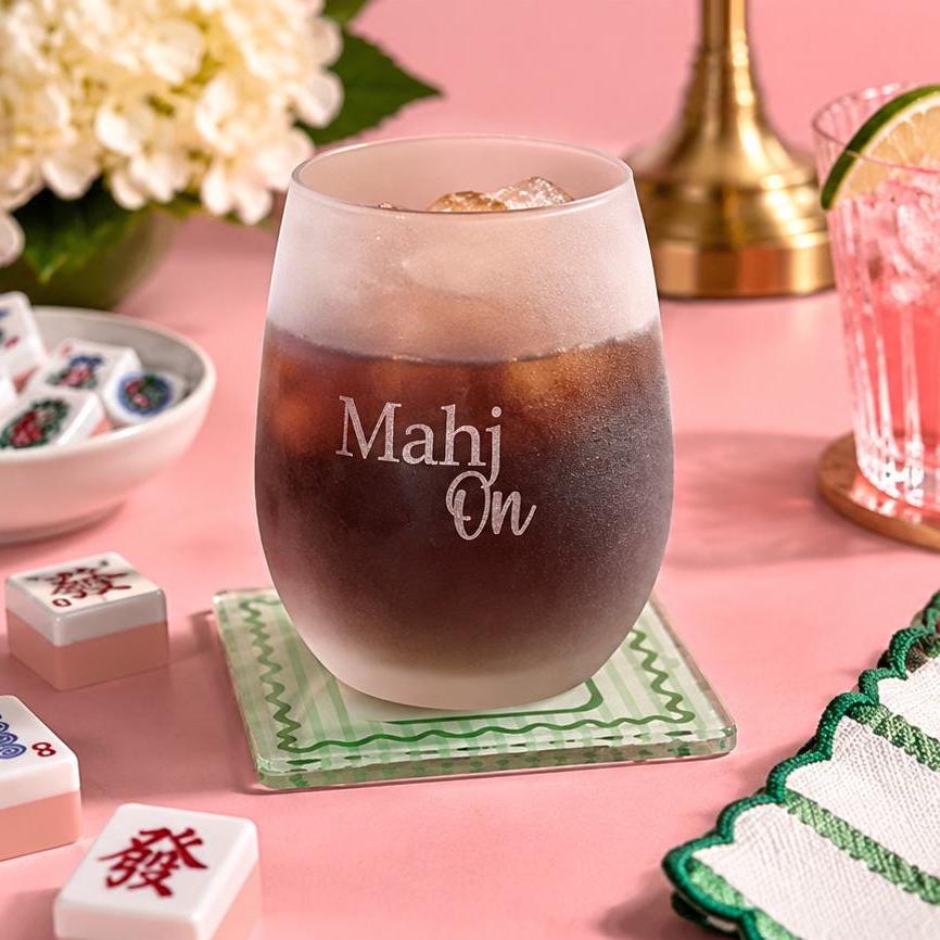 Personalized Mahjong coaster set of 4