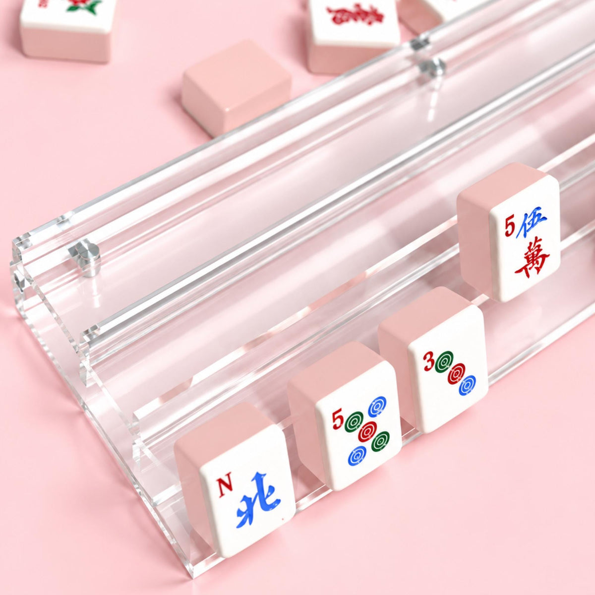 Custom monogram clear acrylic Mahjong tile rack