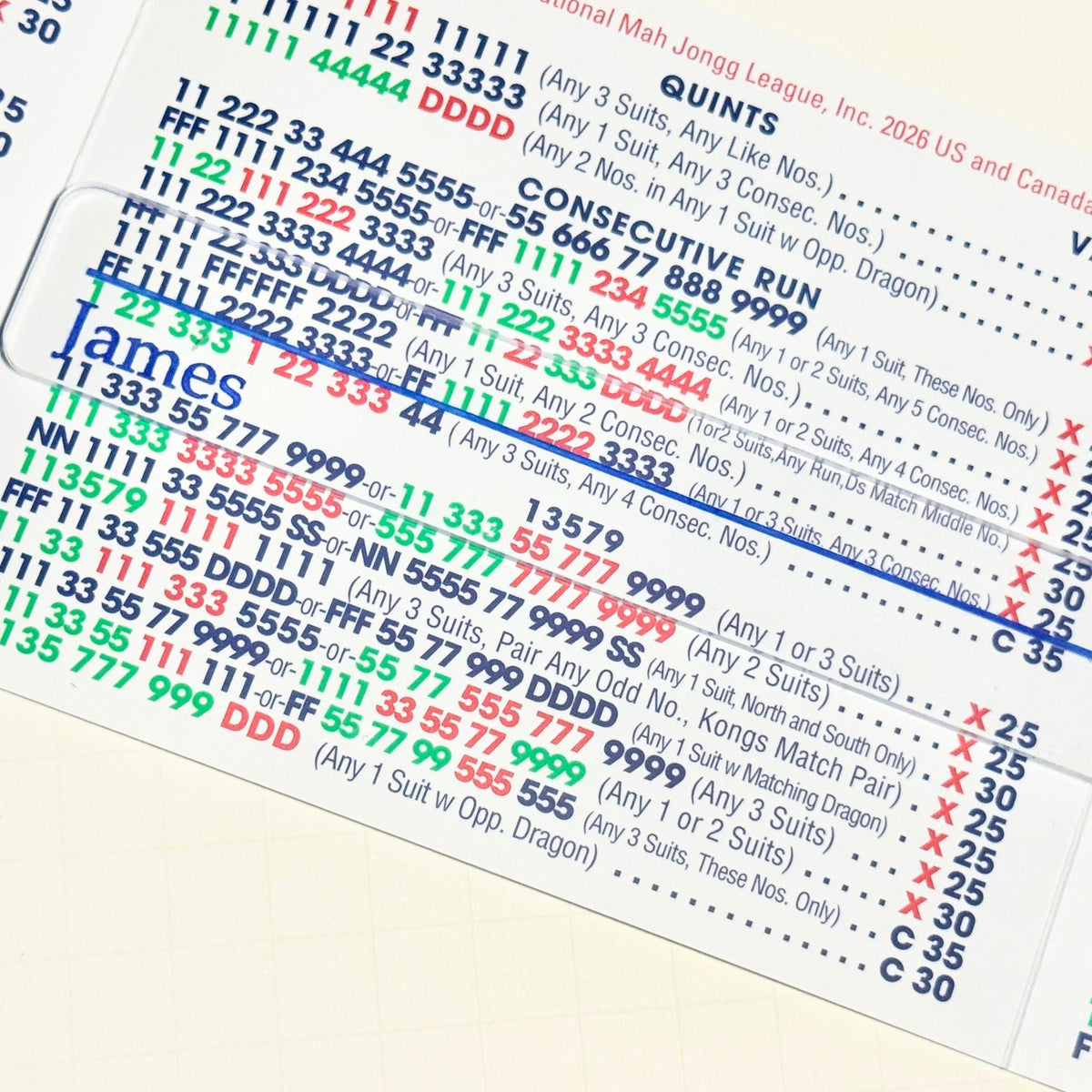 Personalized scalloped mahjong line finder gift