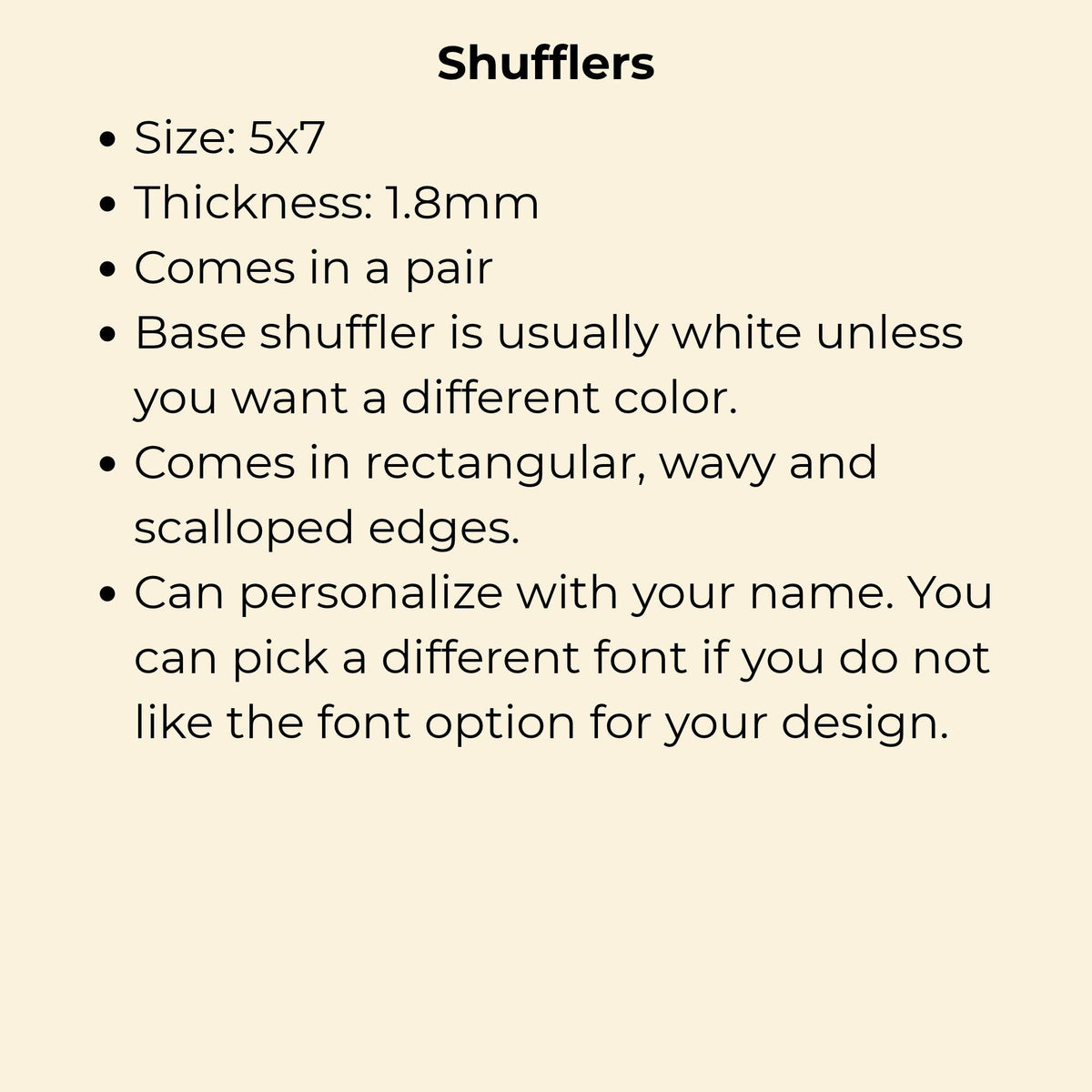 Scalloped edge mahjong shuffler